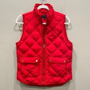 J. Crew Excursion Quilted Vest in Red - Size: Small